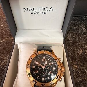 Men’s Nautica Gold-Tone Chronograph Watch
